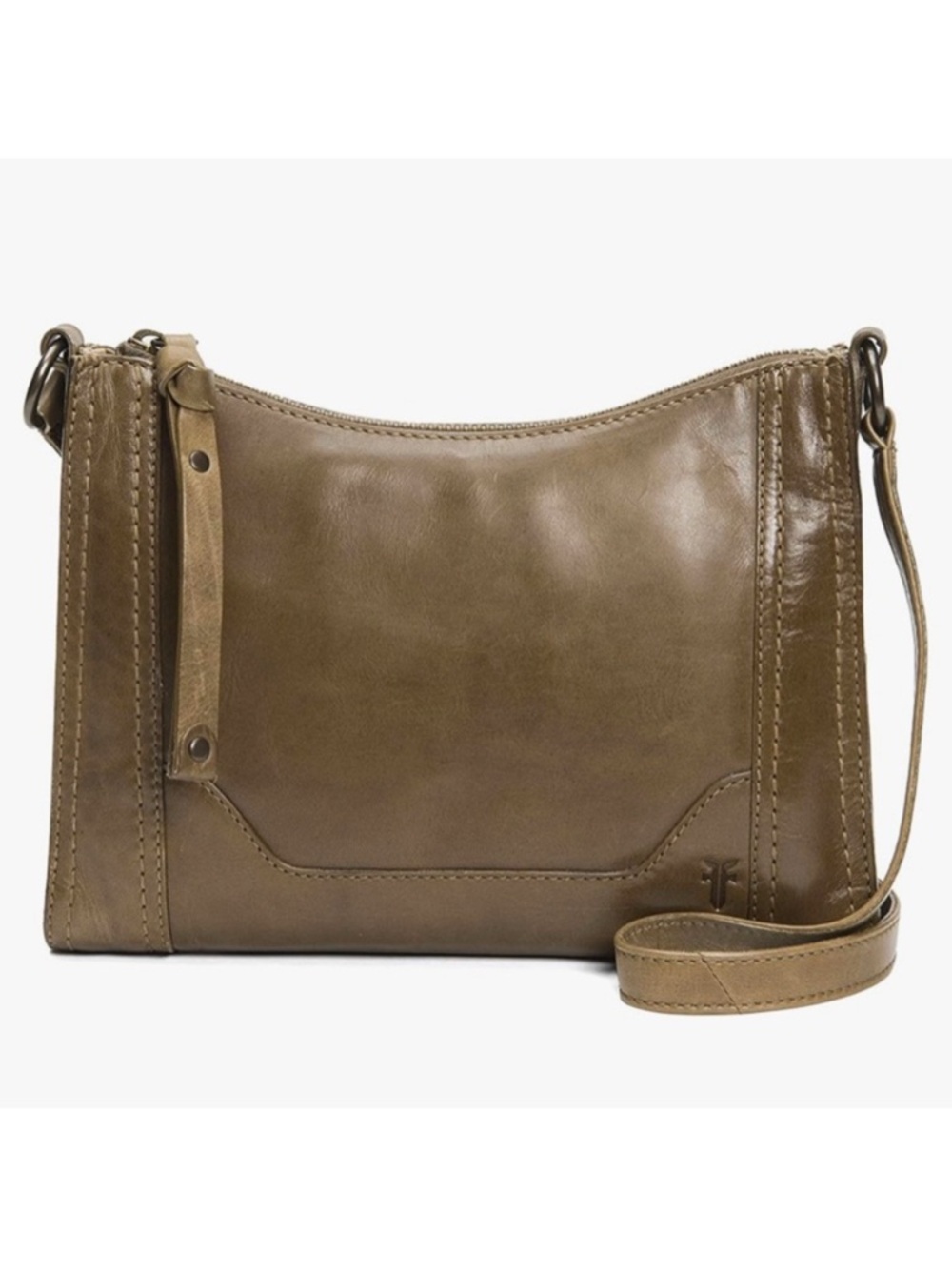 NWT FRYE Melissa Zip Adjustable Strap Leather Crossbody + Dust Bag - Picture 16 of 16